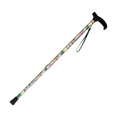 꽃무늬 신축 지팡이 46-F1 브라운