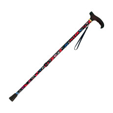 꽃무늬 신축 지팡이 46-F2 블랙