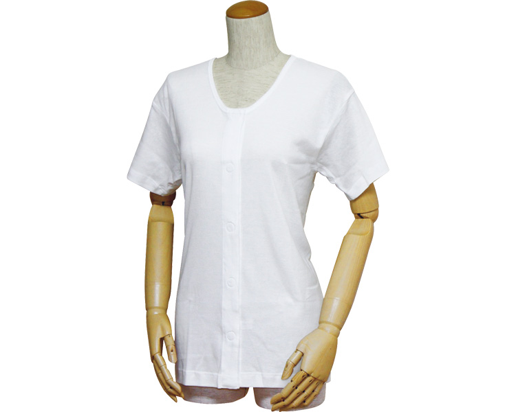 여성 3부 앞여밈 셔츠 (원터치 테이프형) 43253 L 화이트