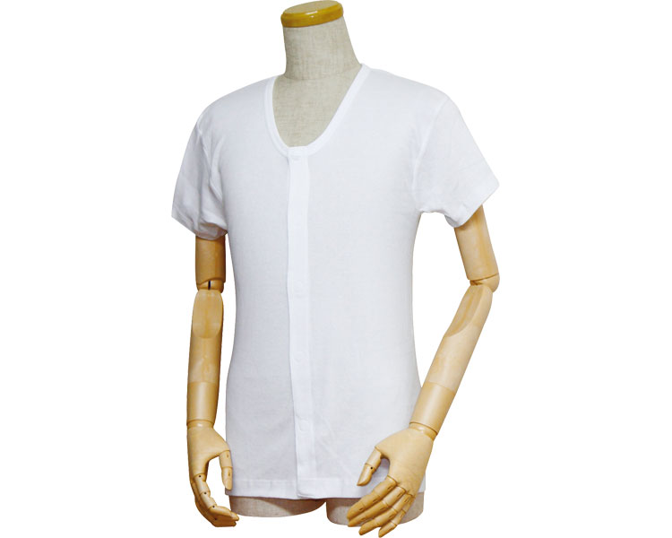 남성 앞여밈 반팔 셔츠 원터치 테이프식 43203 화이트 M