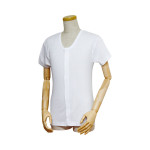 남성 앞여밈 반팔 셔츠 원터치 테이프식 43203 화이트 L