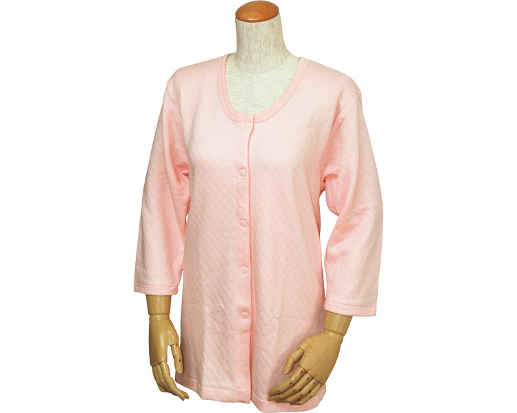 여성 8부 소매 앞트임 셔츠 (원터치 테이프식) W461 피치 L