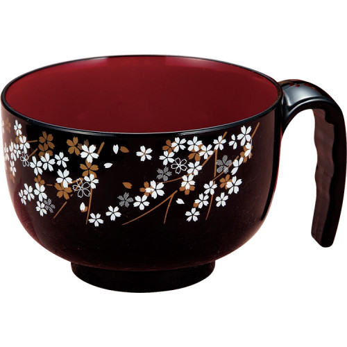 라쿠라쿠 간편 국그릇 71683 블랙 벚꽃