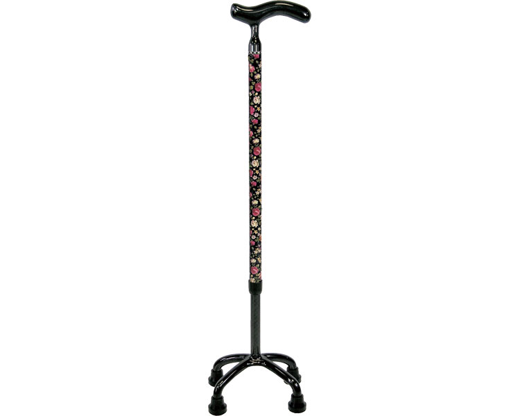 풀카본 쿼드케인 네발 지팡이 70C-F4 꽃무늬 NB