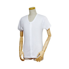 남성 앞여밈 반팔 셔츠 원터치 테이프식 43203 화이트 S