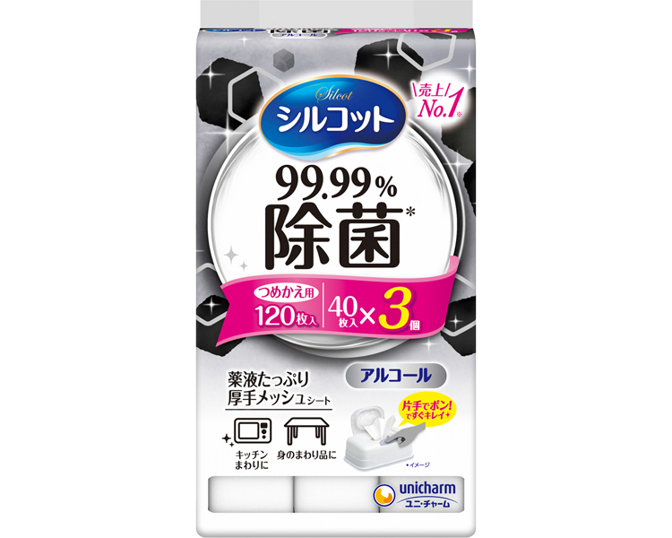 실코트 제균 웨트 티슈 (리필용) 46088 40매입×3개