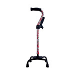 보조그립 네발 지팡이 WB3801 꽃무늬 빨강