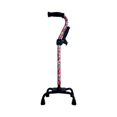 보조그립 네발 지팡이 WB3801 꽃무늬 빨강