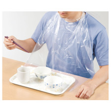일회용 식사 앞치마 (포켓 포함, 투명) 73740 60매입