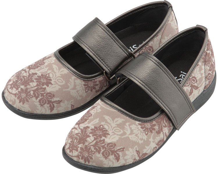 SaiSai 플라워 프린트 W941 여성 23.5cm 클래식 베이지