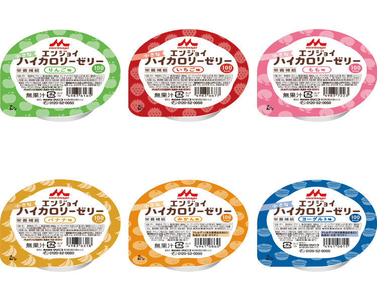 모리나가 엔조이 미니 고칼로리 젤리 6종 세트 사과, 딸기, 복숭아, 바나나, 귤, 요구르트 맛 651891 6종×4개
