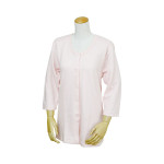 여성 8부 소매 앞트임 셔츠 (플라스틱 후크식) W471 피치 S