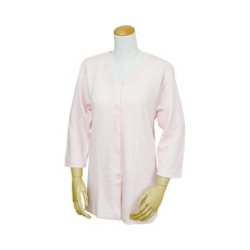 여성 8부 소매 앞트임 셔츠 (플라스틱 후크식) W471 피치 LL