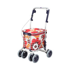 스와렐 접이식 실버카 AS-0275 꽃무늬 레드