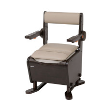 가구형 이동식 변기 팔걸이 접이식 PN-L23406 플라스틱 변기 다크 브라운