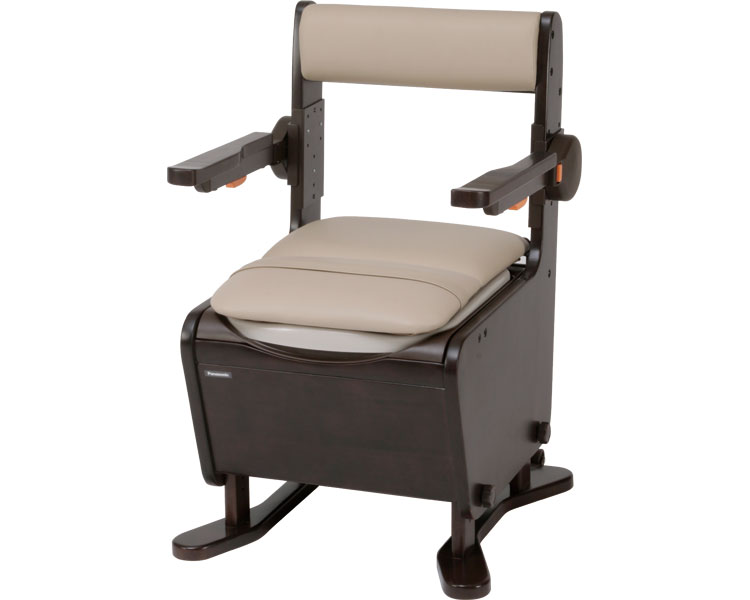 가구형 이동식 변기 팔걸이 접이식 PN-L23416 탈취 플라스틱 변기 다크 브라운