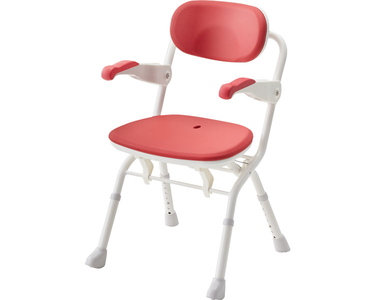 아론카세 팔걸이 원터치 목욕의자 S핏(폭 46cm) 536-090 레드