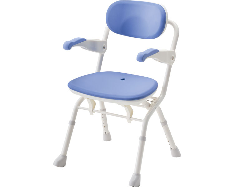 아론카세 팔걸이 원터치 목욕의자 S핏(폭 46cm) 536-091 블루