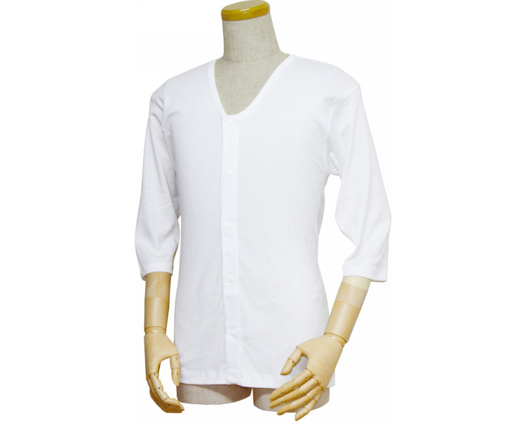 남성 앞여밈 7부 셔츠 원터치 테이프식 43211 화이트 S