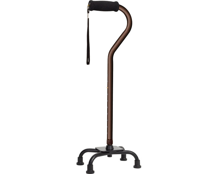 알루미늄 기본형 네발 지팡이 WB5147 브라운