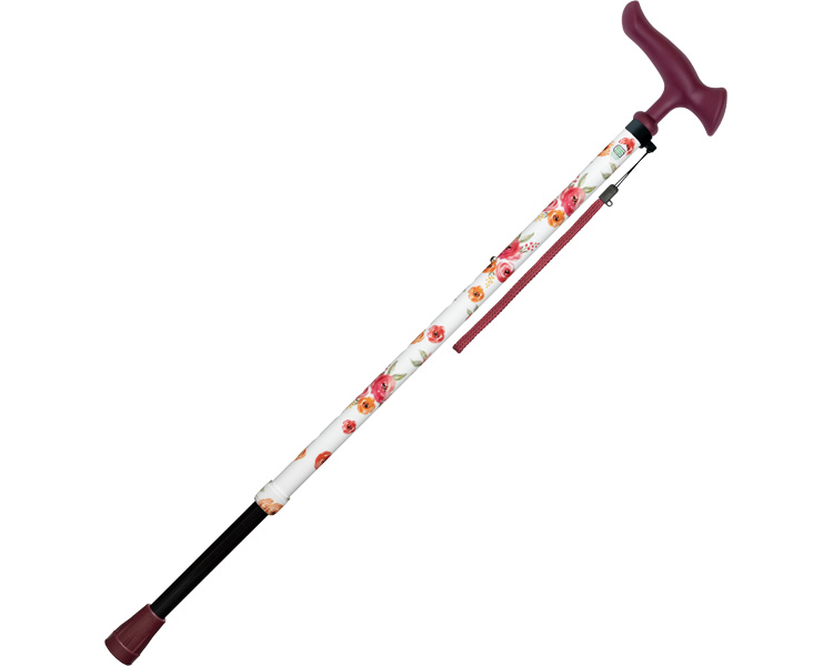 카루가모팜Ⅱ 여성 지팡이 WB5217 꽃무늬 화이트