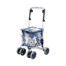 스와렐 접이식 실버카 AS-0275 꽃무늬 네이비블루