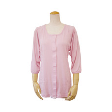 여성 7부 앞여밈 셔츠 (바깥 솔기형, 테이프식) 43281 LL 내츄럴 핑크