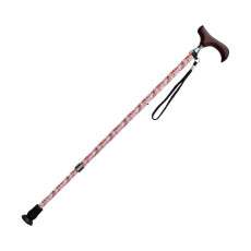 아이죠E 무늬 지팡이 E-252A 핑크 꽃무늬