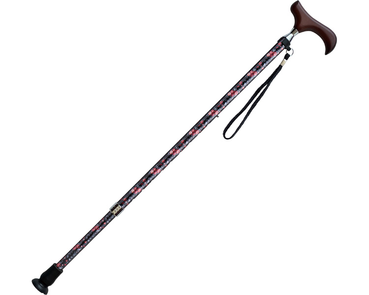 아이죠E 무늬 지팡이 E-254A 블랙 꽃무늬