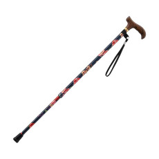 카이엔타이 스마일 지팡이 슬림형 CX-07028 검은 꽃무늬