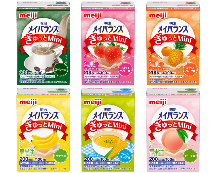 메이지 메이 밸런스 미니 영양음료 200kcal 커피, 딸기, 파인애플, 바나나, 콘 수프, 복숭아 맛 세트 6종×4개입