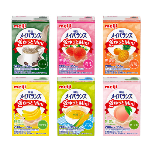 메이지 메이 밸런스 미니 영양음료 200kcal 커피, 딸기, 파인애플, 바나나, 콘 수프, 복숭아 맛 세트 6종×4개입