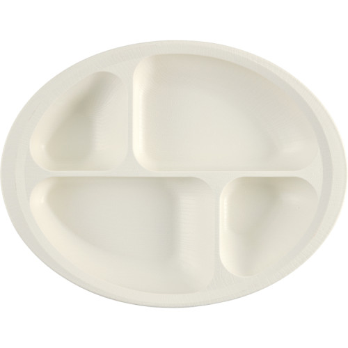 목재 풍 식사 보조 칸막이 접시 NLPS1B 크림