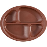 목재 풍 식사 보조 칸막이 접시 NLPS1B 브라운