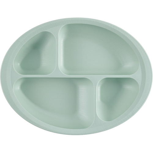 목재 풍 식사 보조 칸막이 접시 NLPS1B 그린