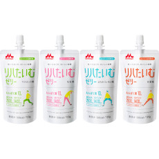 모리나가 리아타임 단백질 10g BCAA 함유 4종 젤리 모음 세트 청포도, 복숭아, 꿀 레몬, 감귤 맛 (120g)×6개입